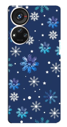 Чехол с принтом "Фон с снежинками" для ZTE Blade V40s