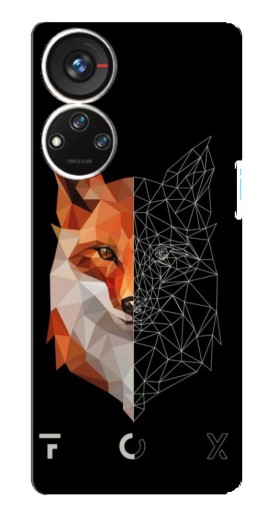 Силиконовый чехол с изображением "Fox" для ZTE Blade V40s