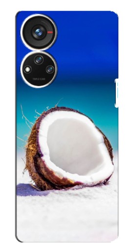 Чехол с принтом "Кокос на пляже" для ZTE Blade V40s