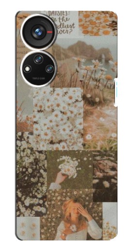 Чехол с принтом "Коллаж ромашек " для ZTE Blade V40s