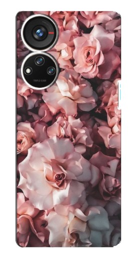 Силиконовый чехол с изображением "Куст роз" для ZTE Blade V40s