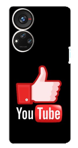Силиконовый чехол с изображением "Лайк YouTube" для ZTE Blade V40s