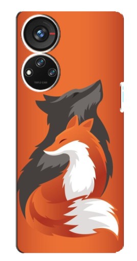 Силиконовый чехол с изображением "Лиса ART" для ZTE Blade V40s