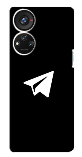 Силиконовый чехол с изображением "Лого Телеграм" для ZTE Blade V40s