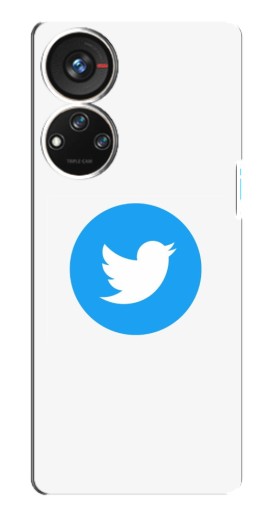 Чехол с печатью "Лого Твиттера" для ZTE Blade V40s