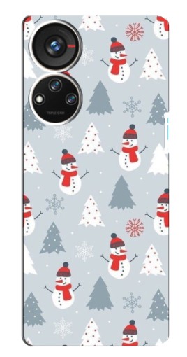 Чехол с картинкой "Новогодний фон" для ZTE Blade V40s