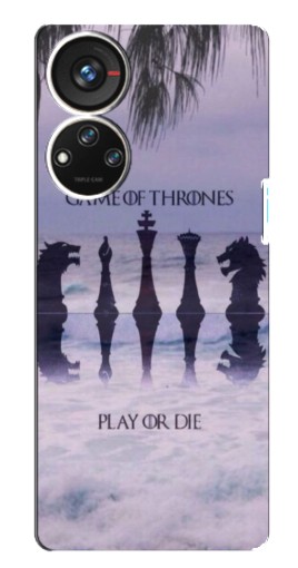 Силиконовый чехол с изображением "Play or Die" для ZTE Blade V40s