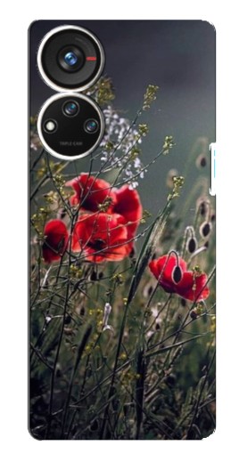 Чехол с печатью "Поле цветов" для ZTE Blade V40s