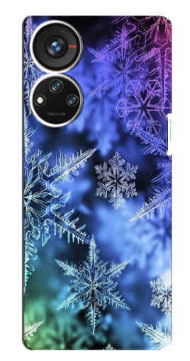 Чехол с принтом "Разноцветные снежинки" для ZTE Blade V40s