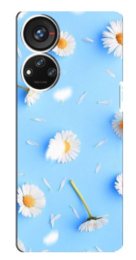 Чехол с печатью "Ромашковый фон" для ZTE Blade V40s