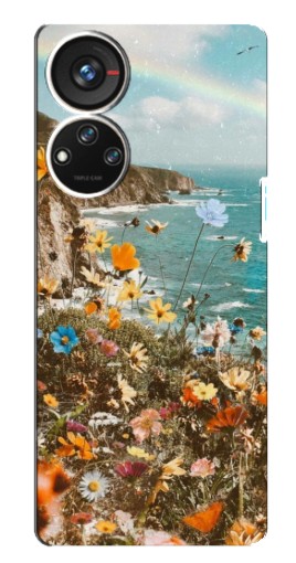 Чехол с картинкой "Яркие полевые цветы" для ZTE Blade V40s