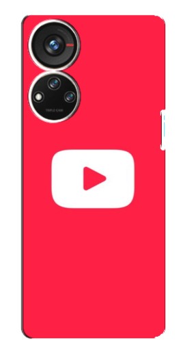Силиконовый чехол с изображением "YouTube Кнопка" для ZTE Blade V40s