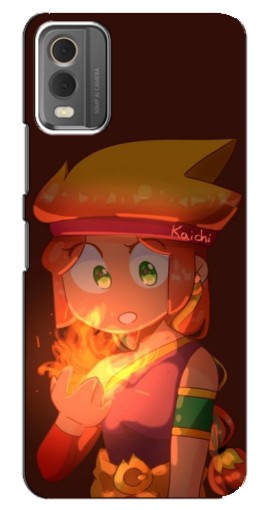 Силиконовый чехол с изображением "Amber с огнем" для Nokia C32