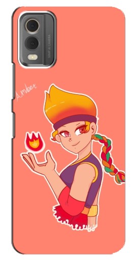 Чехол с картинкой "Amber с огоньком" для Nokia C32