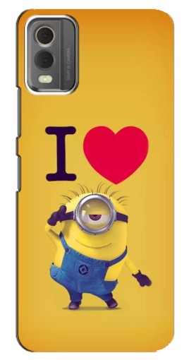 Чехол с картинкой "I Love Minion" для Nokia C32