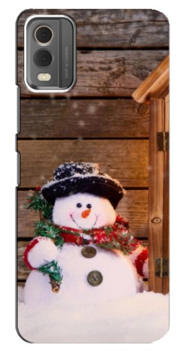 Силиконовый чехол с изображением "Рождественский снеговик" для Nokia C32
