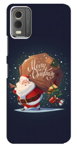 Чехол с печатью "Санта с подарками" для Nokia C32