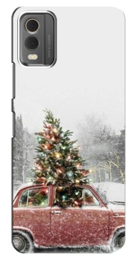 Чехол с картинкой "Елка в машине" для Nokia C32