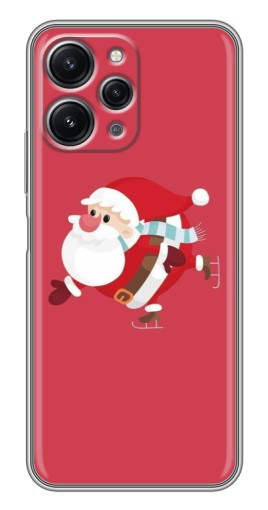Чехол с принтом "Дед Мороз на коньках" для Xiaomi Redmi 12 (5G)