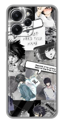 Силиконовый чехол с изображением "L - Death note" для Xiaomi Redmi 12 (5G)