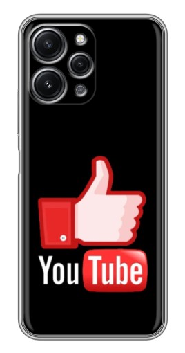 Чехол с принтом "Лайк YouTube" для Xiaomi Redmi 12 (5G)