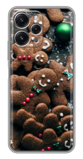 Силиконовый чехол с изображением "Новогодние человечки" для Xiaomi Redmi 12 (5G)