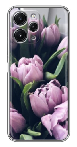 Чехол с печатью "Сиреневые тюльпаны" для Xiaomi Redmi 12 (5G)