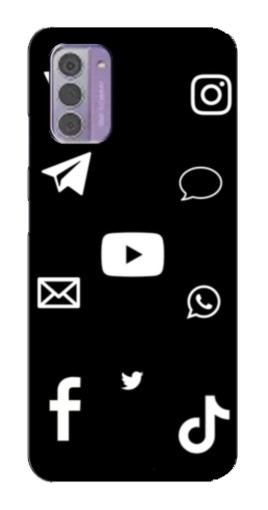 Чехол с принтом "Белые иконки" для Nokia G42
