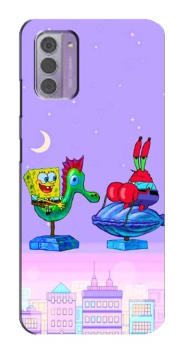 Силиконовый чехол с изображением "Крабс и Спанч Боб" для Nokia G42
