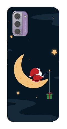 Чехол с картинкой "Санта на луне" для Nokia G42