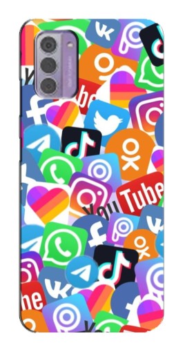 Силиконовый чехол с изображением "Яркие иконки" для Nokia G42