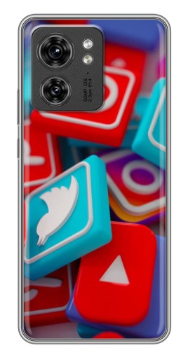 Силиконовый чехол с изображением "3Д эффект" для Motorola Edge 40 Pro