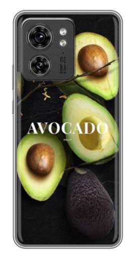 Чехол с картинкой "Авокадо на черном" для Motorola Edge 40 Pro