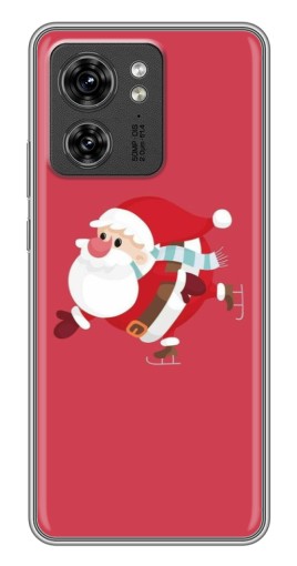 Чехол с картинкой "Дед Мороз на коньках" для Motorola Edge 40 Pro
