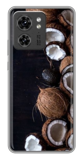 Силиконовый чехол с изображением "Кокосы на черном" для Motorola Edge 40 Pro