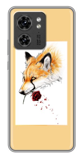 Силиконовый чехол с изображением "Лиса с розой" для Motorola Edge 40 Pro