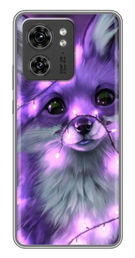 Чехол с печатью "Лисенок фиолетовый" для Motorola Edge 40 Pro