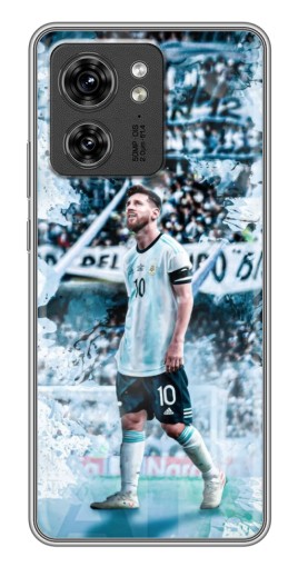 Силиконовый чехол с изображением "Месси в Аргентине" для Motorola Edge 40 Pro