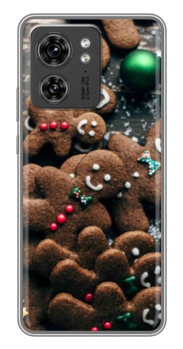 Силиконовый чехол с изображением "Новогодние человечки" для Motorola Edge 40 Pro