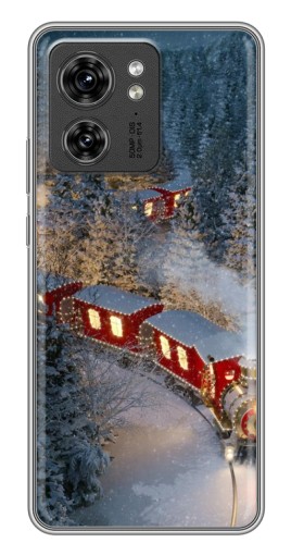 Силиконовый чехол с изображением "Новогодний поезд" для Motorola Edge 40 Pro