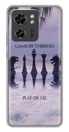 Силиконовый чехол с изображением "Play or Die" для Motorola Edge 40 Pro
