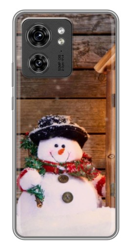 Силиконовый чехол с изображением "Рождественский снеговик" для Motorola Edge 40 Pro