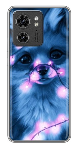 Силиконовый чехол с изображением "Синяя лисичка" для Motorola Edge 40 Pro