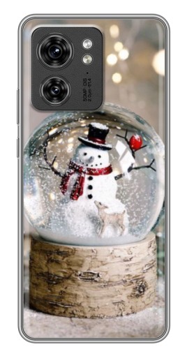 Силиконовый чехол с изображением "Снеговик в шаре" для Motorola Edge 40 Pro