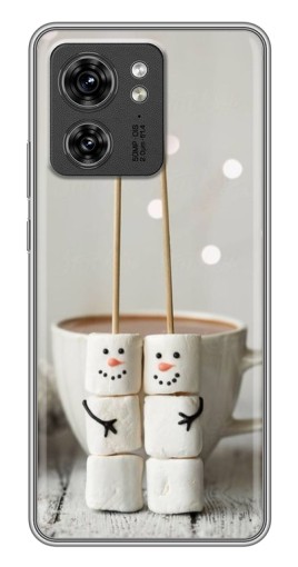 Силиконовый чехол с изображением "Снеговики из зефира" для Motorola Edge 40 Pro