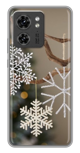 Чехол с картинкой "Снежинки на ветке" для Motorola Edge 40 Pro