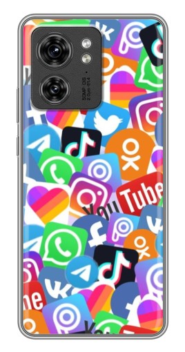 Чехол с печатью "Яркие иконки" для Motorola Edge 40 Pro