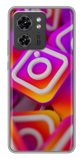 Силиконовый чехол с изображением "Значки Инстаграм" для Motorola Edge 40 Pro