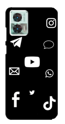 Чехол с печатью "Белые иконки" для Motorola Edge 30 Neo