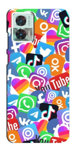 Чехол с картинкой "Яркие иконки" для Motorola Edge 30 Neo